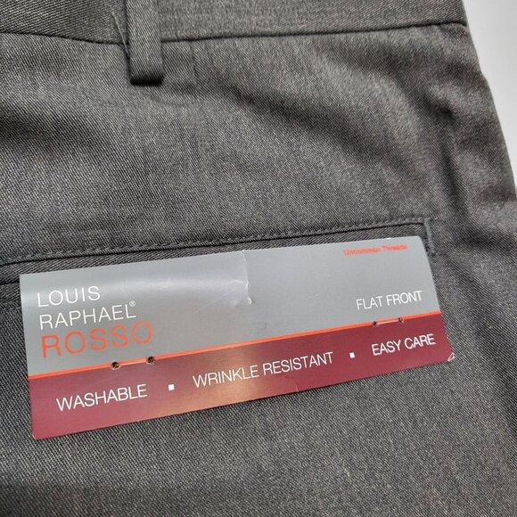 Louis Raphael Rosso Mens Dress Pants 38 X 29 Classic Wrinkle Free Easy Care Gray - Picture 4 of 15